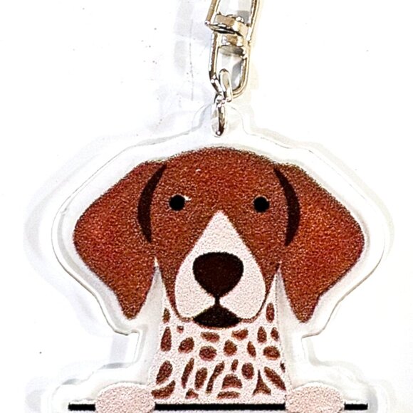 Pointer Dog 2D Acrylic Keychain Pointer Cute Lover Gift Bag Charm Accessory - Picture 1 of 1